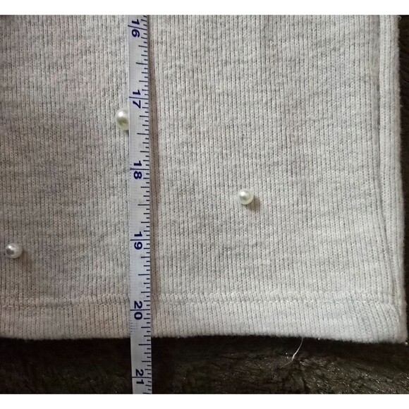 Zara Short Sleeve Pearl Embellish Crew Neck Women's Sweater Size L - Picture 5 of 5